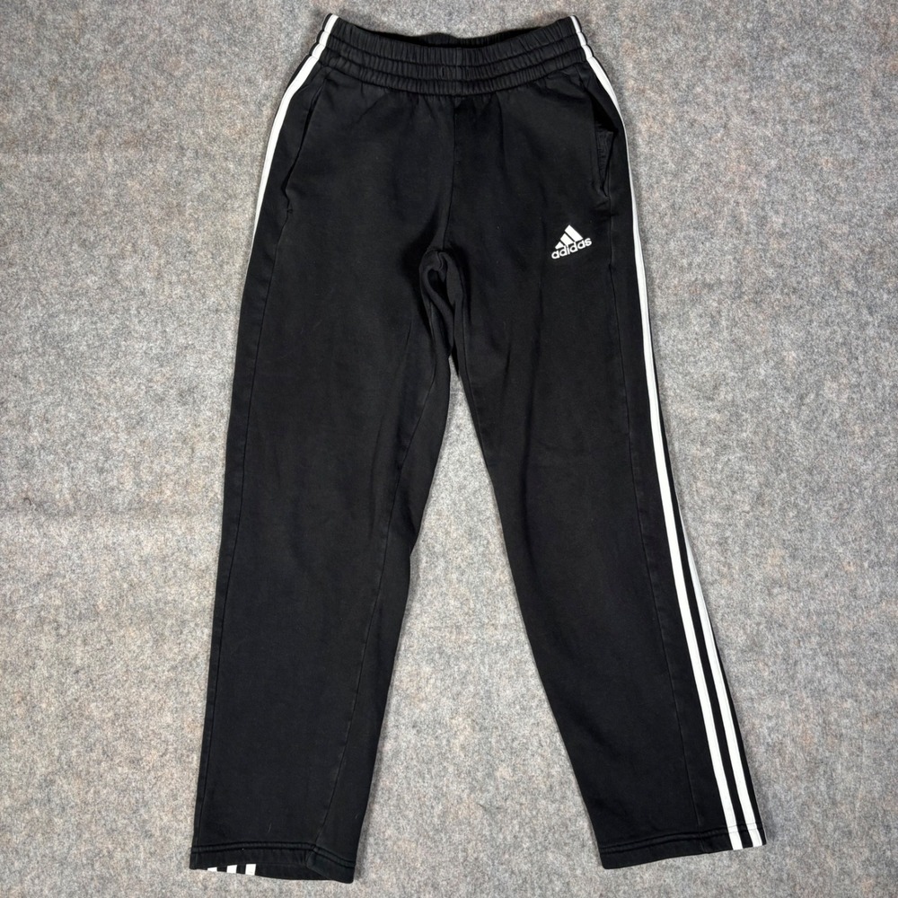 Adidas Sweatpants Men S Black 3-Stripe Fleece Joggers Athletic Loungewear Pants